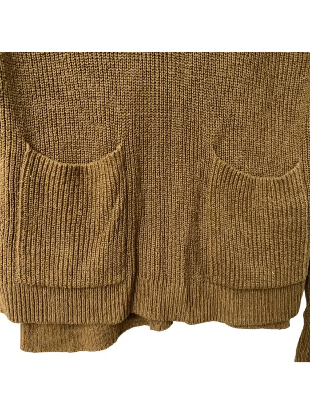 Madewell Womens Brown Pocket Front Chunky Knit Pullover Sweater Size Small